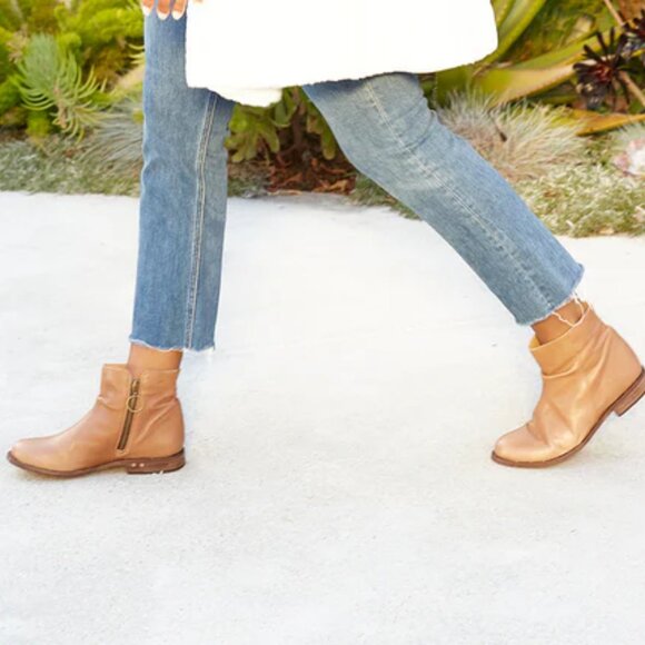 NEW BEEK Saddle Quail Leather Zip Up Ankle Booties for women 825 13j8 - Picture 7 of 7